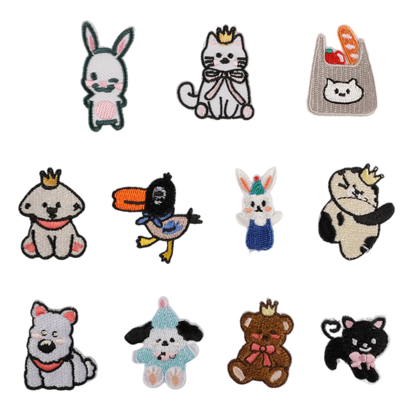 Tsophreniq 11 Pcs Animal Sew On/Iron on Patches Cats Embroidered Patches Rabbits Repair Applique for Clothes