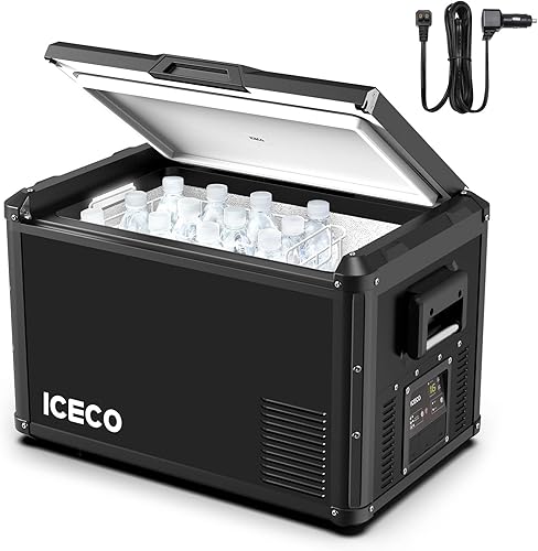 Miniatura 10 de ICECO Refrigerador portátil VL60 Pro de 63.4 cuartos de galón de zona única, tapa multidireccional, USB dual y CC 1224 V, CA 110-240 V, congelador