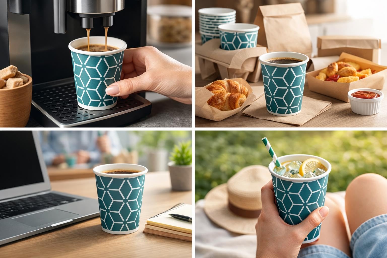 Caramont,400 Vasos de Cartón ,7 onzas con Agitadores de Madera,Ecológicos y Desechables,Resistentes al Calor,Ideales para Café,Té,Cumpleaños,etc.