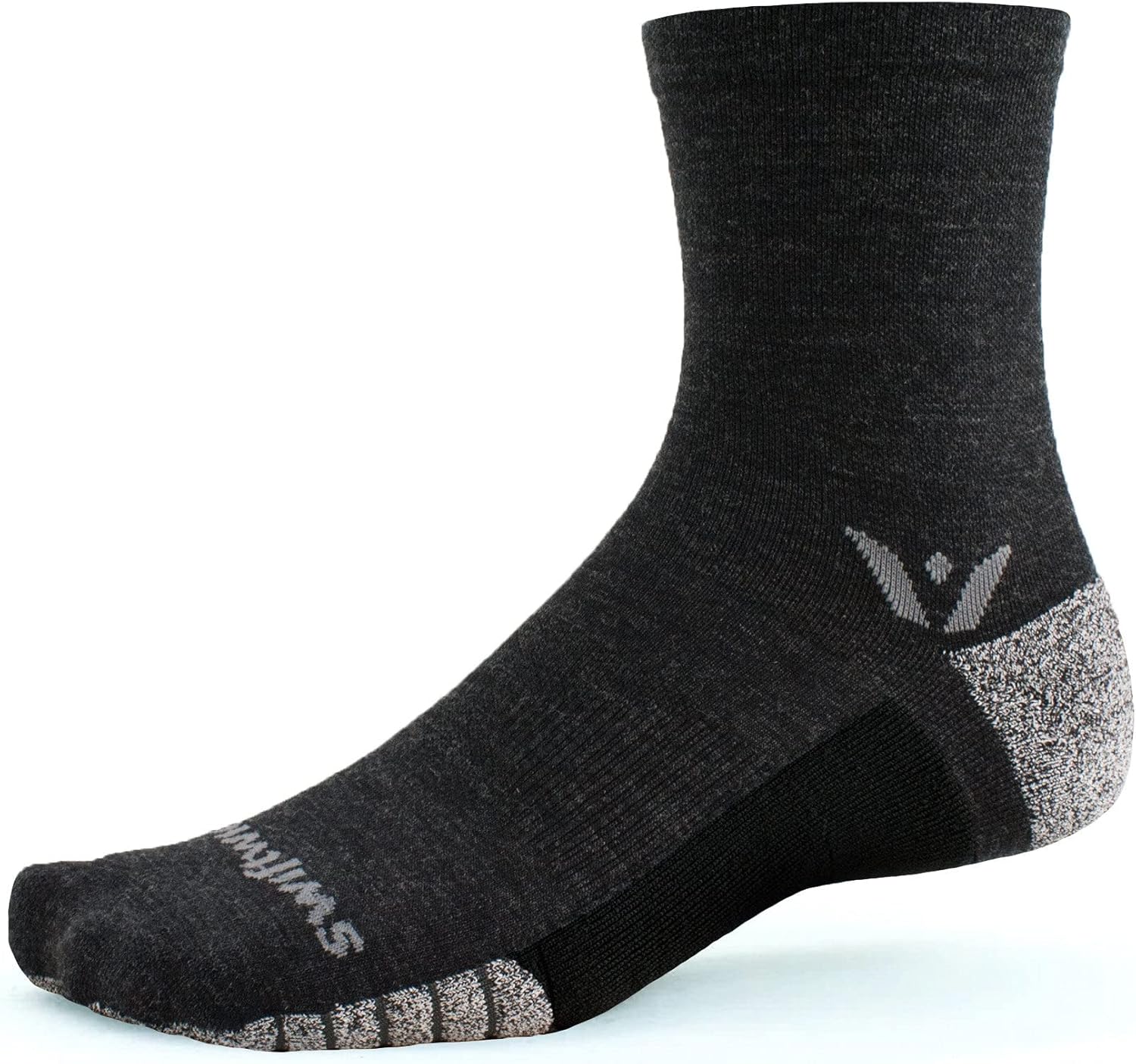 Swiftwick - FLITE XT TRAIL FIVE, Trail Running and Hiking Socks (Coal, X-Large)
