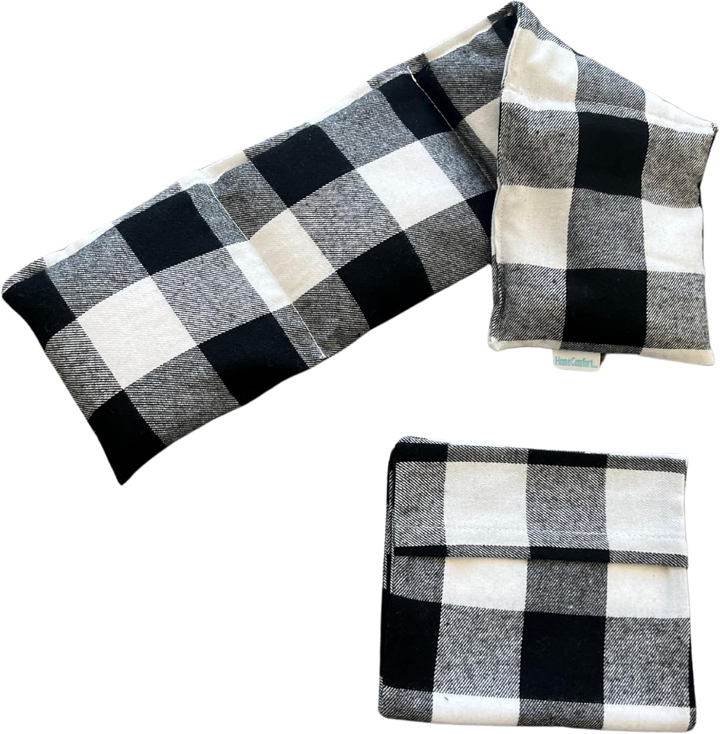 Microwavable Heating Pad with Washable Bag (Black Plaid w/Bag)