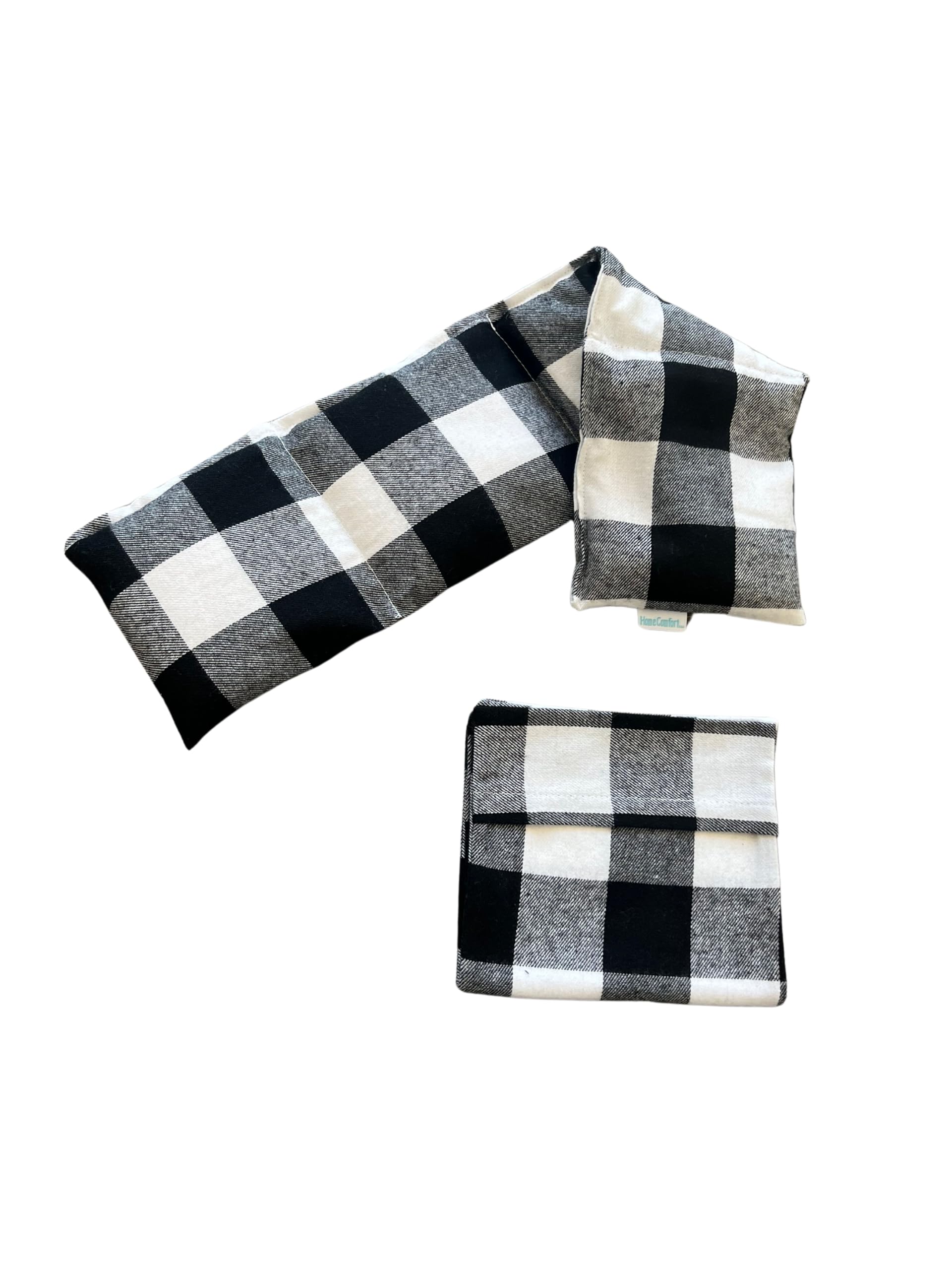Home Comfort Microwavable Heating Pad with Washable Bag (Black Plaid w/Bag)