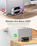 OMOTON 360° Rotating Vertical Laptop Stand Holder, Aluminum Dual-Slot Desk Organizer for MacBook & iPad, Sides Knob Adjustment (No Lost Screws), Holds Laptop, Tablet, Book & Keyboard, Fits up to 17.3"