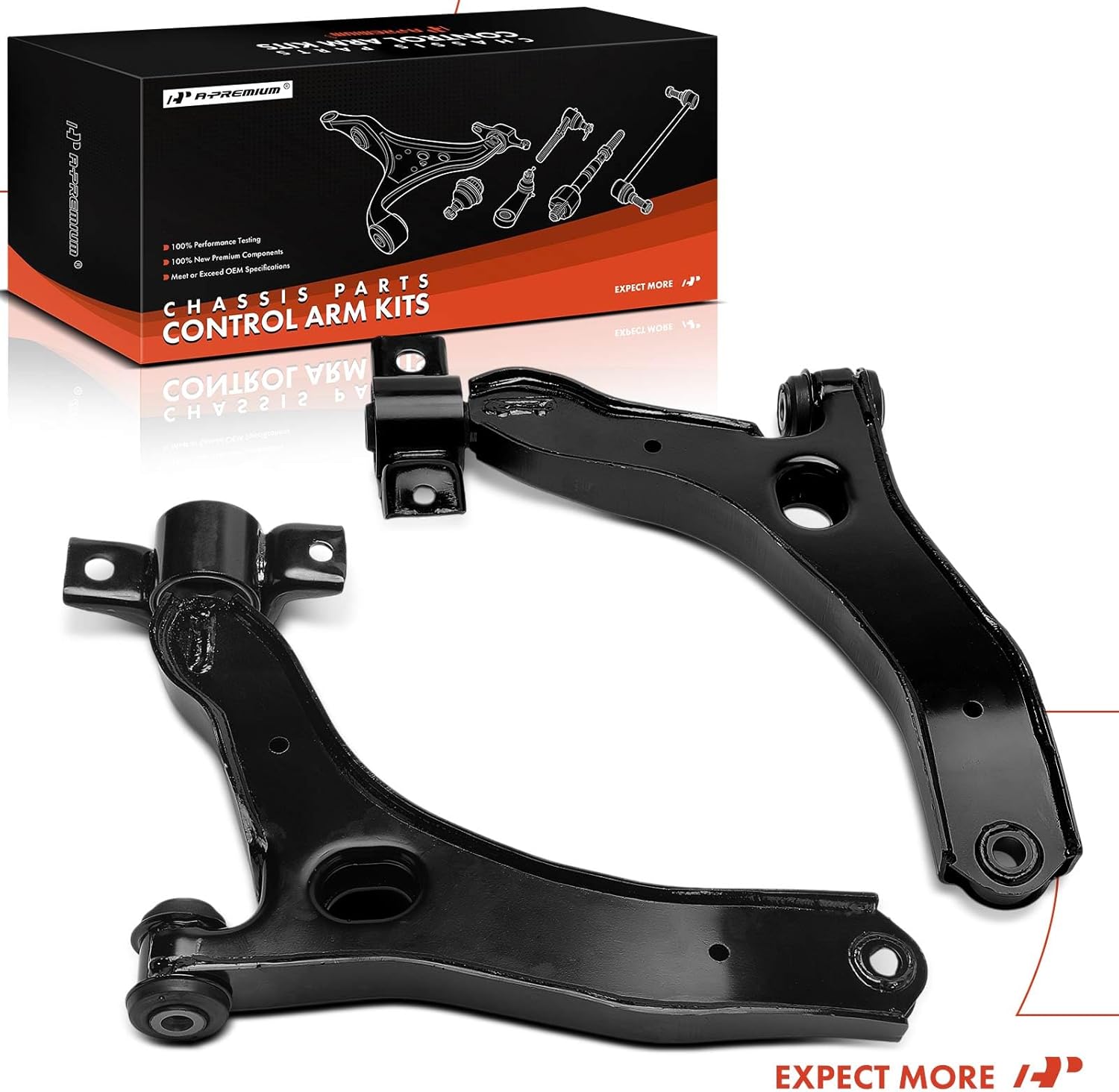 A-Premium 2 x Front Lower Control Arm, with Bushing, Compatible with Ford Transit Connect 2010 2011 2012 2013