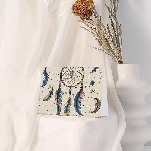 Miniatura 6 de Tarjetas de cumpleaños con sobres, atrapasueños y luna, tarjetas de boda, tarjetas de condolencias, tarjetas de agradecimiento en blanco dentro de