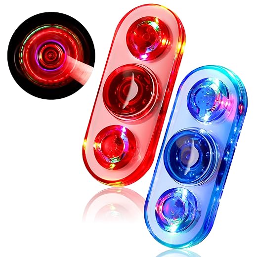 SCIONE 2er LED Fidget Spinner Blau Rot Leuchtend
