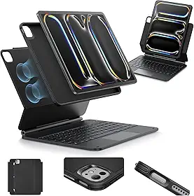 ESR Capa com Teclado para iPad Pro 13, Suporte Magnético, Modos Retrato/Elevado