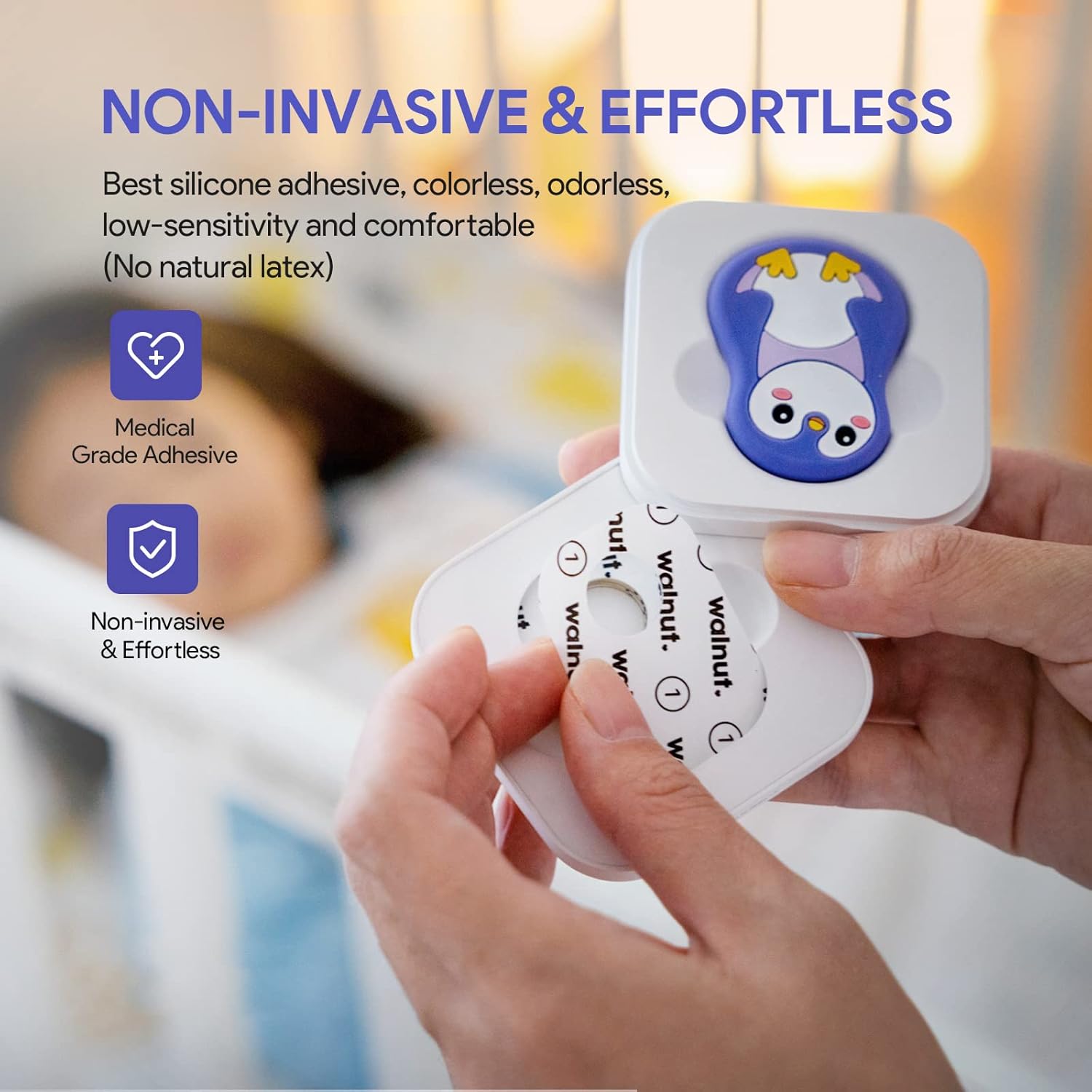 Buy Walnut Wearable Thermometer for Kids, Rechargeable Smart Baby