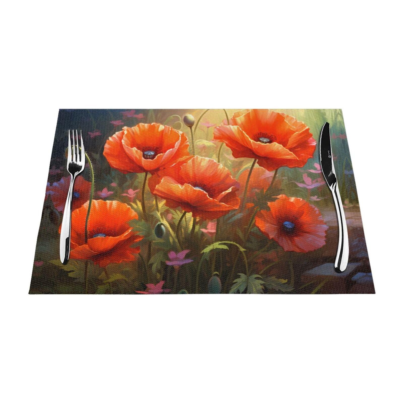 Set de table champêtre en fleurs pour des repas de famille conviviaux et colorés