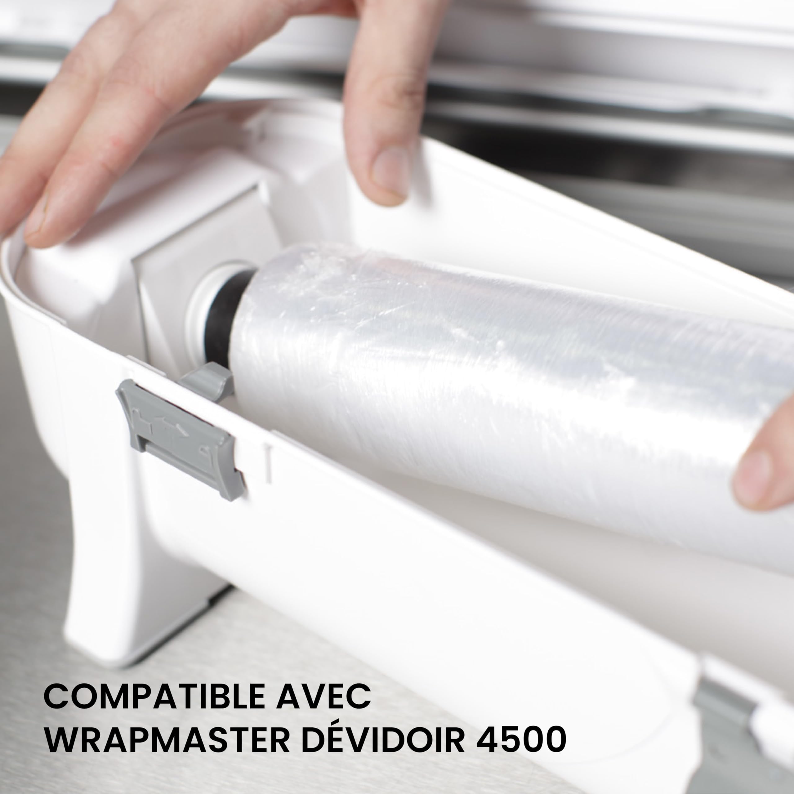 WRAPMASTER Film Alimentaire 45cm x 300m 3 Rouleaux PVC Étirable pour Distributeur Wrapmaster 4500 et DUO
