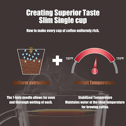 Miniatura 5 de Cafetera, cafetera de una sola porción, cafetera de una taza con filtro reutilizable y botón de control de un solo toque, cafetera portátil para