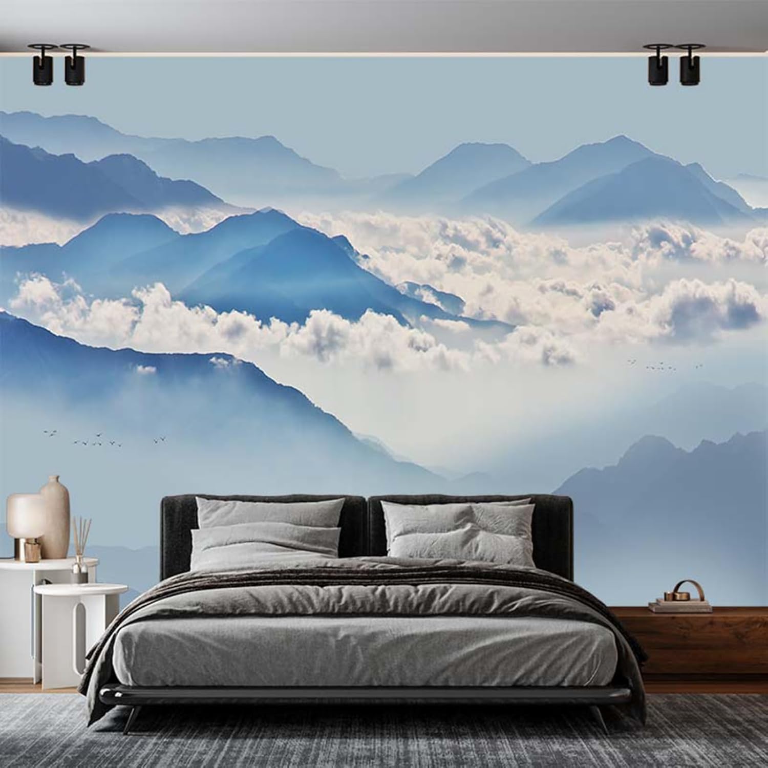 Panoramiczna tapeta Góra Włóknina Naturalny Krajobraz Plakat Trompe l'oeil Mural 3D Sztuka Dekoracja ścienna Salon Sypialnia 300x210cm 0541b
