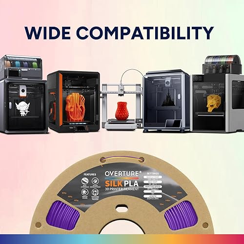 Vista 11 de OVERTURE Filamento de ácido poliláctico de seda, 1/16 de pulgada, acabado bicolor, suave y brillante, carrete 2.2 libras, para joyería de cosplay