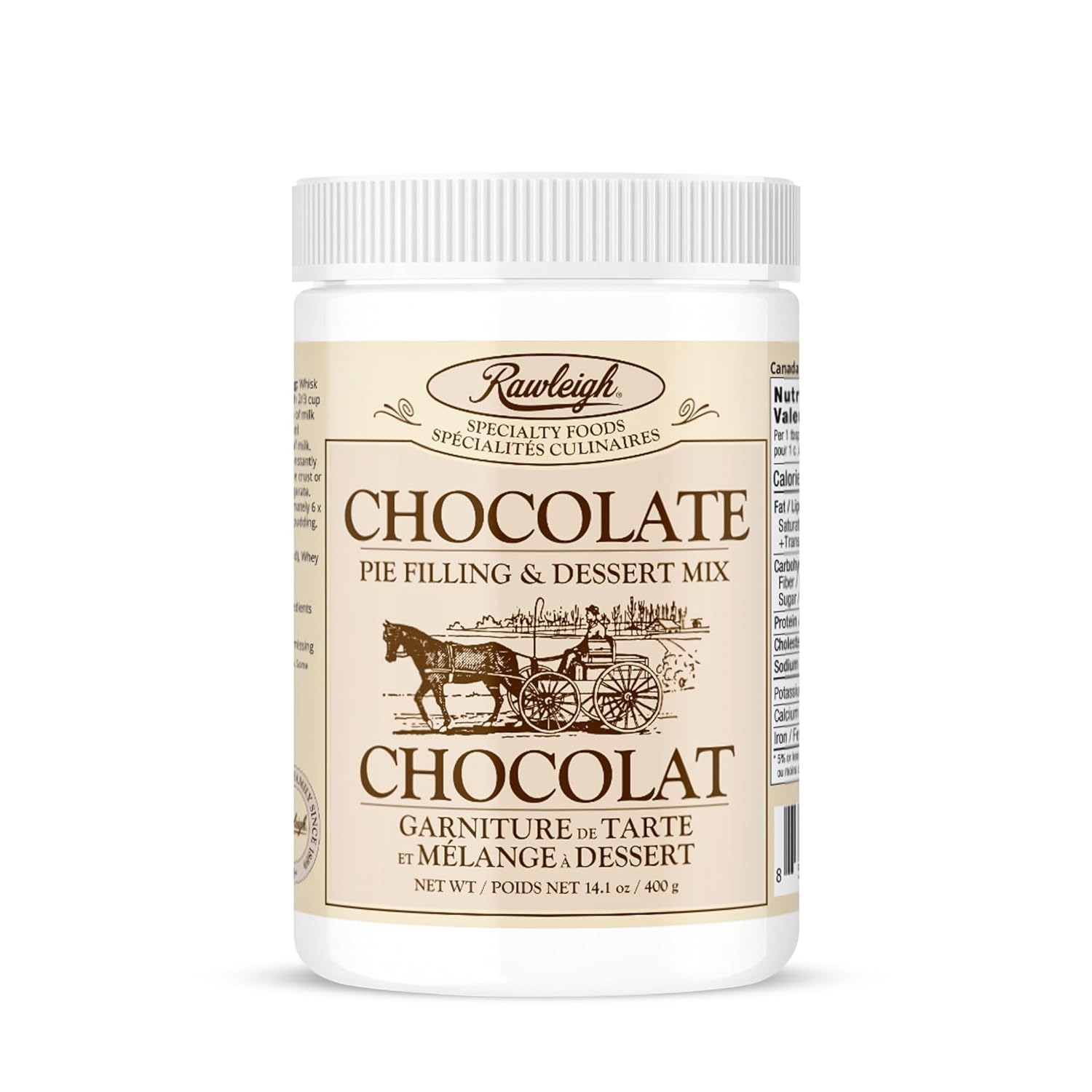Rawleigh Chocolate Pie Filling & Dessert Mix: 14.1 oz / 400g - Pack of 1, Instant Dessert Mix, Gluten Free, No MSG, Vegetarian