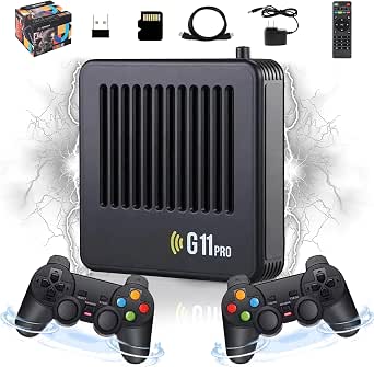 G11 Pro Console Rétro – 56000 Jeux Intégrés, 40 Émulateurs, 4K HDMI, 256 Go, 2 Manettes Sans Fil 2.4G