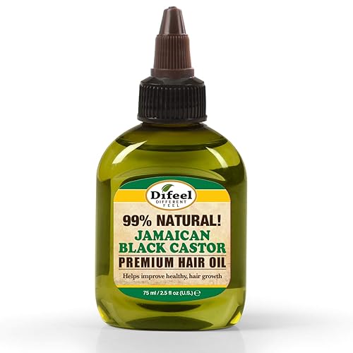 Miniatura 1 de Difeel Aceite para el cabello 99% natural de primera calidad, aceite de ricino negro jamaicano, 2.5 onzas