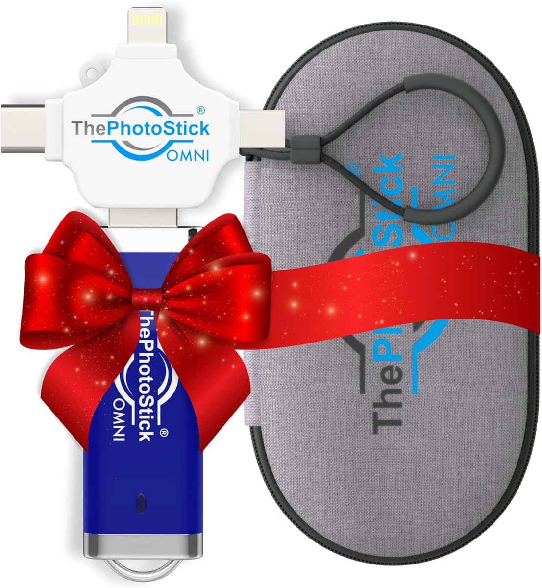 ThePhotoStick® Omni 256GB + Protective Case | Secure Photo & Video Backup and Transfer | Digital File Organization | USB & Multiport Connection for Phones, Tablets and Computers | Water Resistant Case