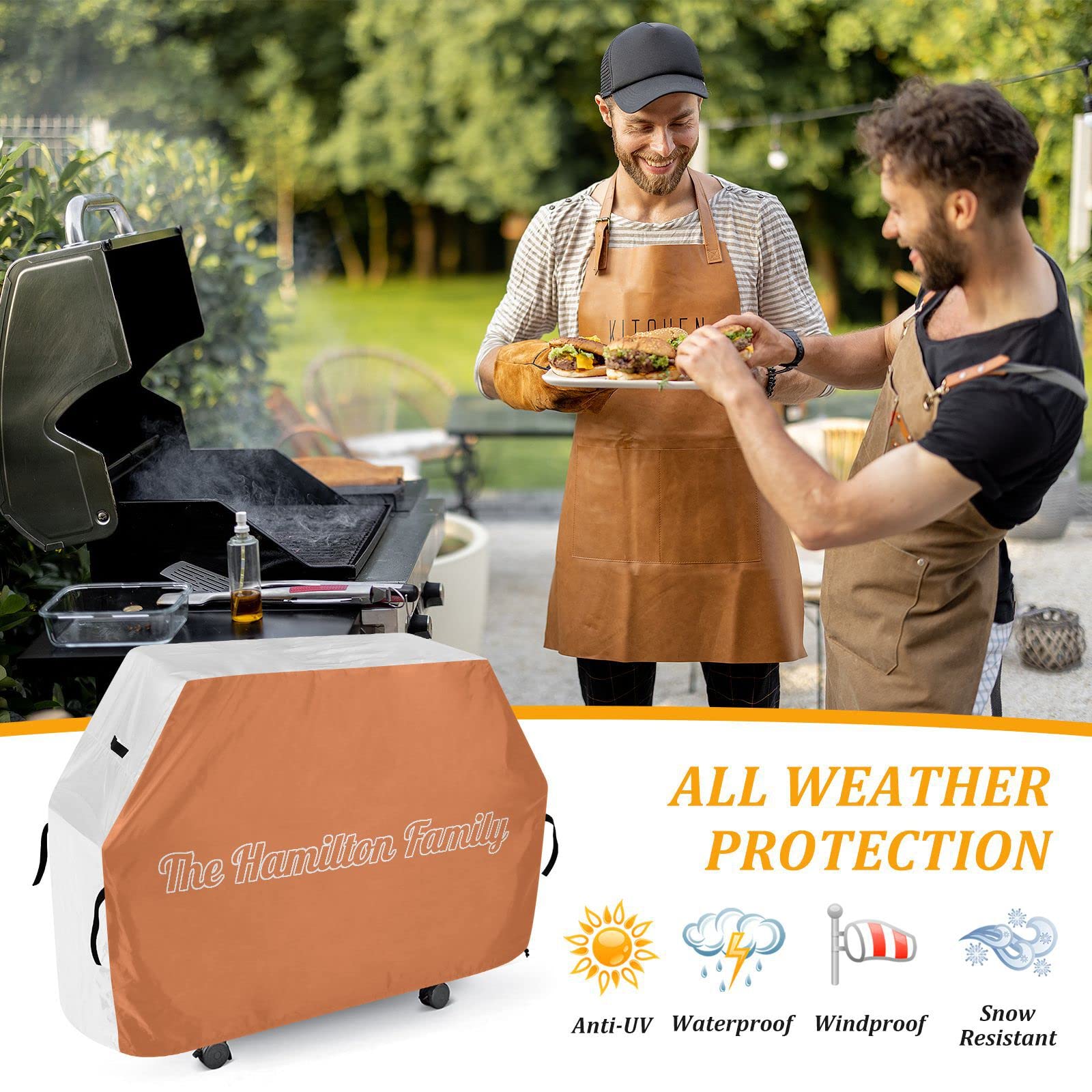 Funda Para Parrilla De Barbacoa Redonda - Tela Oxford Resistente, Con Cordón, Para Exteriores, Varios Tamaños (Estilo C: 61x70 Cm)