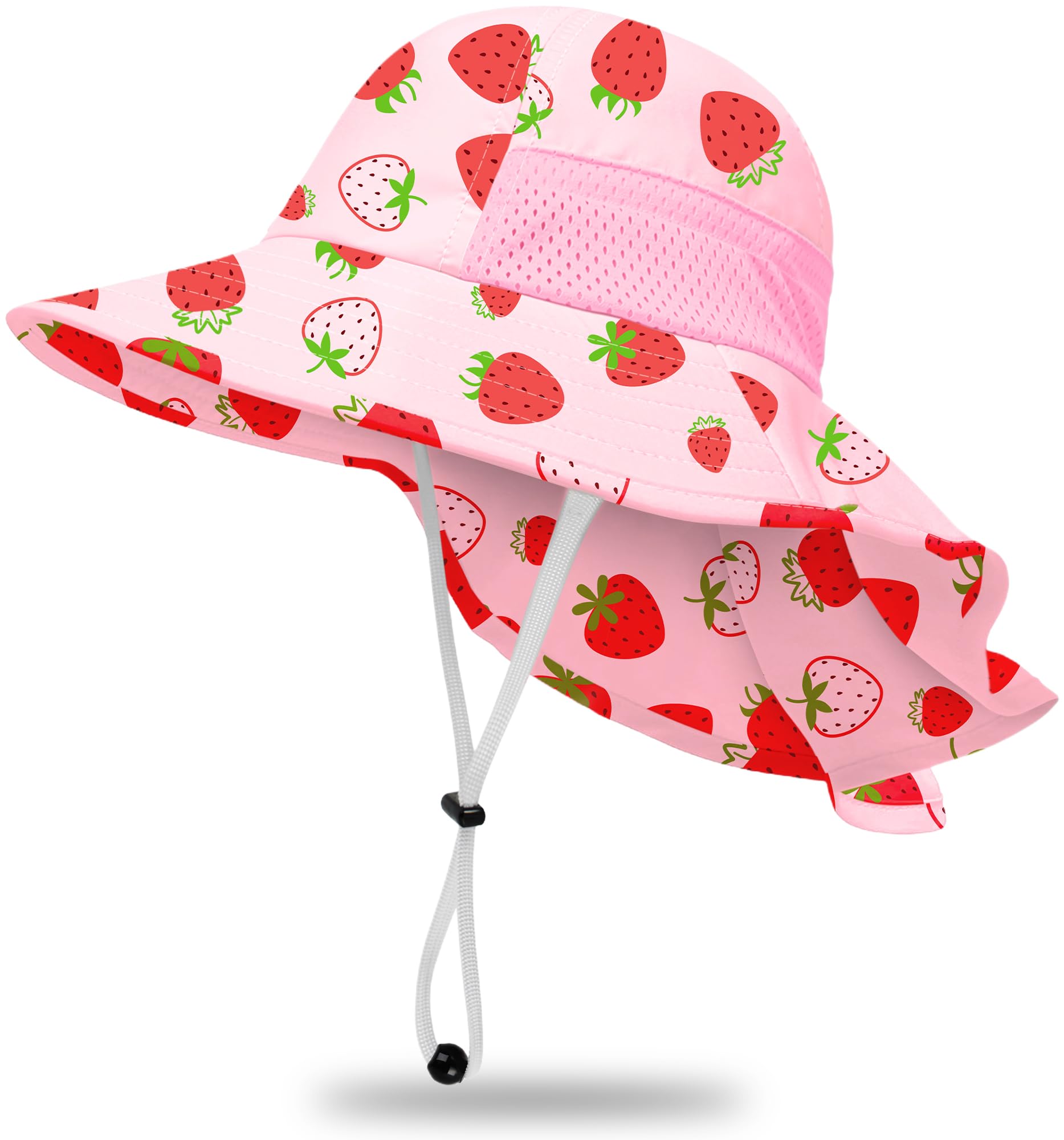 Toddler Baby Sun Hat Kids Summer Beach Essentials Adjustable Beach Hats with Bucket Wide Brim for Boys Girls Age 0-14 Years