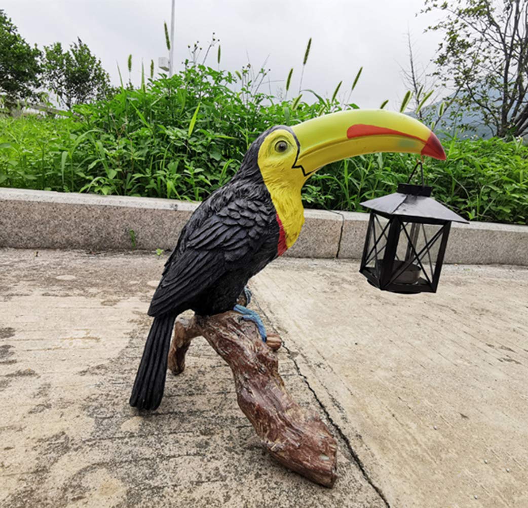 Estatua de tucán, Escultura de Loro, pájaro, decoración de Animales, Modelo de Resina Pintada, jardín, Paisaje al Aire Libre, Regalo de Adorno Creativo