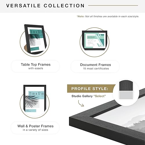 Vista 597 de MCS Studio Gallery Marco para póster de 16 x 24 pulgadas, imitación de veta de madera de color negro, colgar en horizontal o vertical, grande