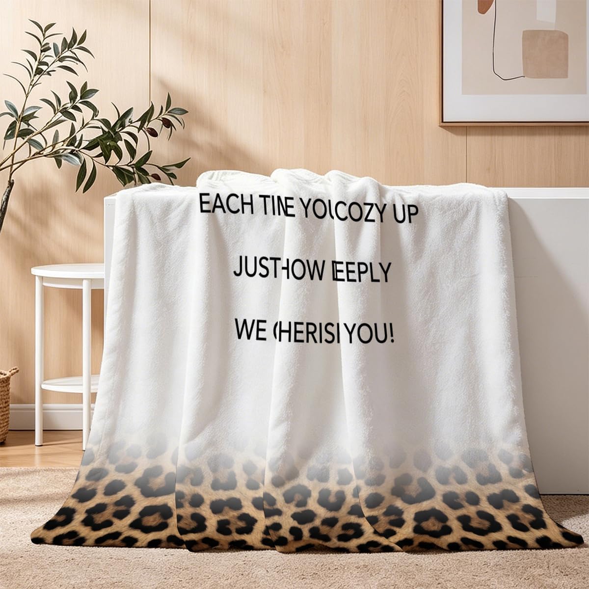 Mama Leopard Print Blanket, Soft Flannel Fleece Throw 50" x 60" image 2