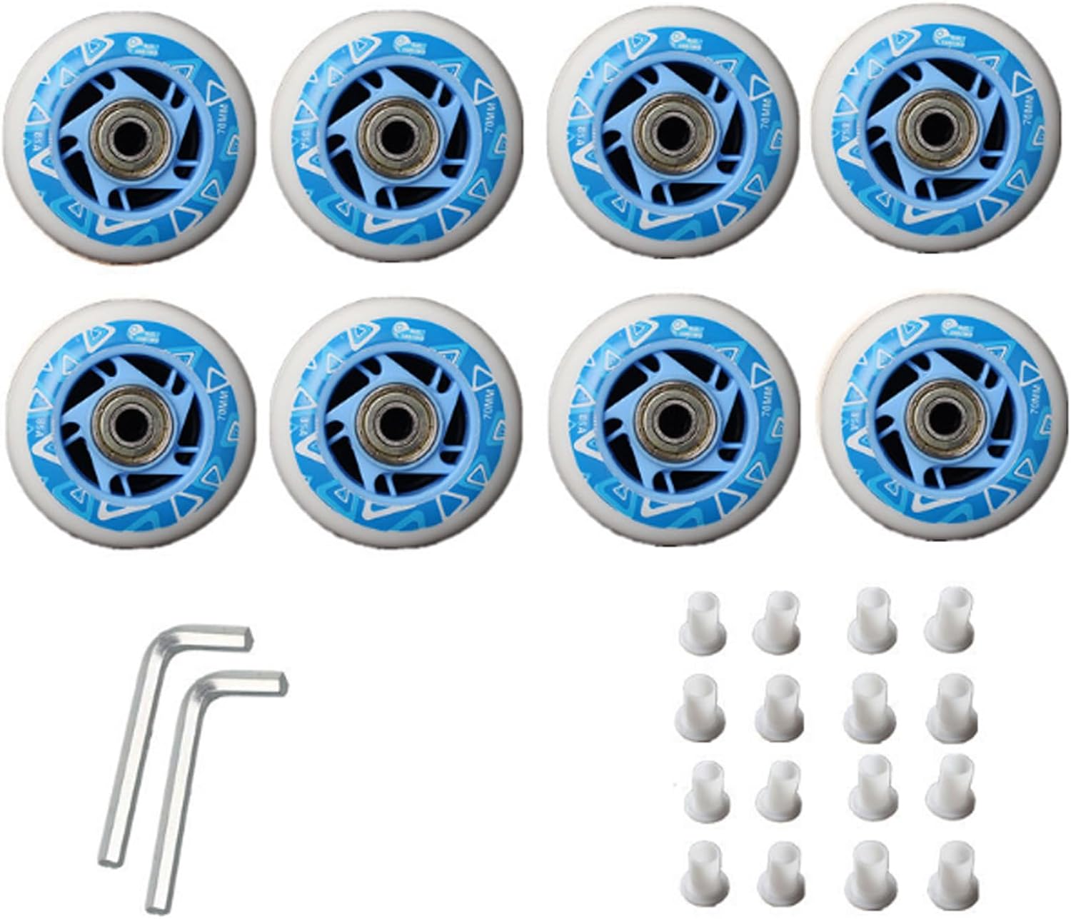 Roller Skate Wheels Outdoor/Indoor 64MM/68MM/70MM Inline Roller Skate Wheels 85A with Bearing Wheels Wheel Replacement (8-Pack)