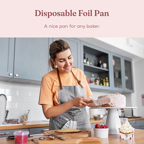 Miniatura 4 de KitchenDance - Molde desechable de aluminio para tartas con tapa  3.5 onzas de papel de aluminio para hornear, cocinar, calentar, preparar