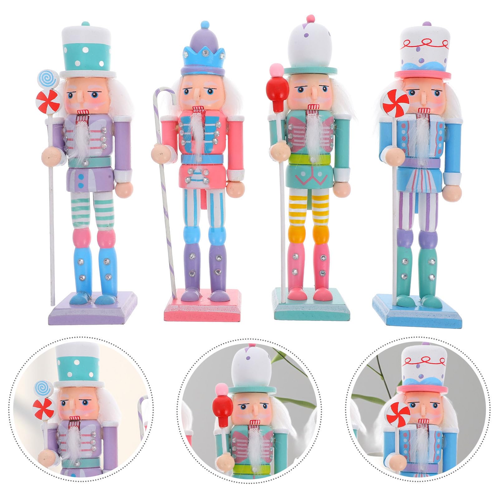 Beaupretty 8 Piezas Cascanueces Decorativo Navideño Soldado de Madera 18 CM