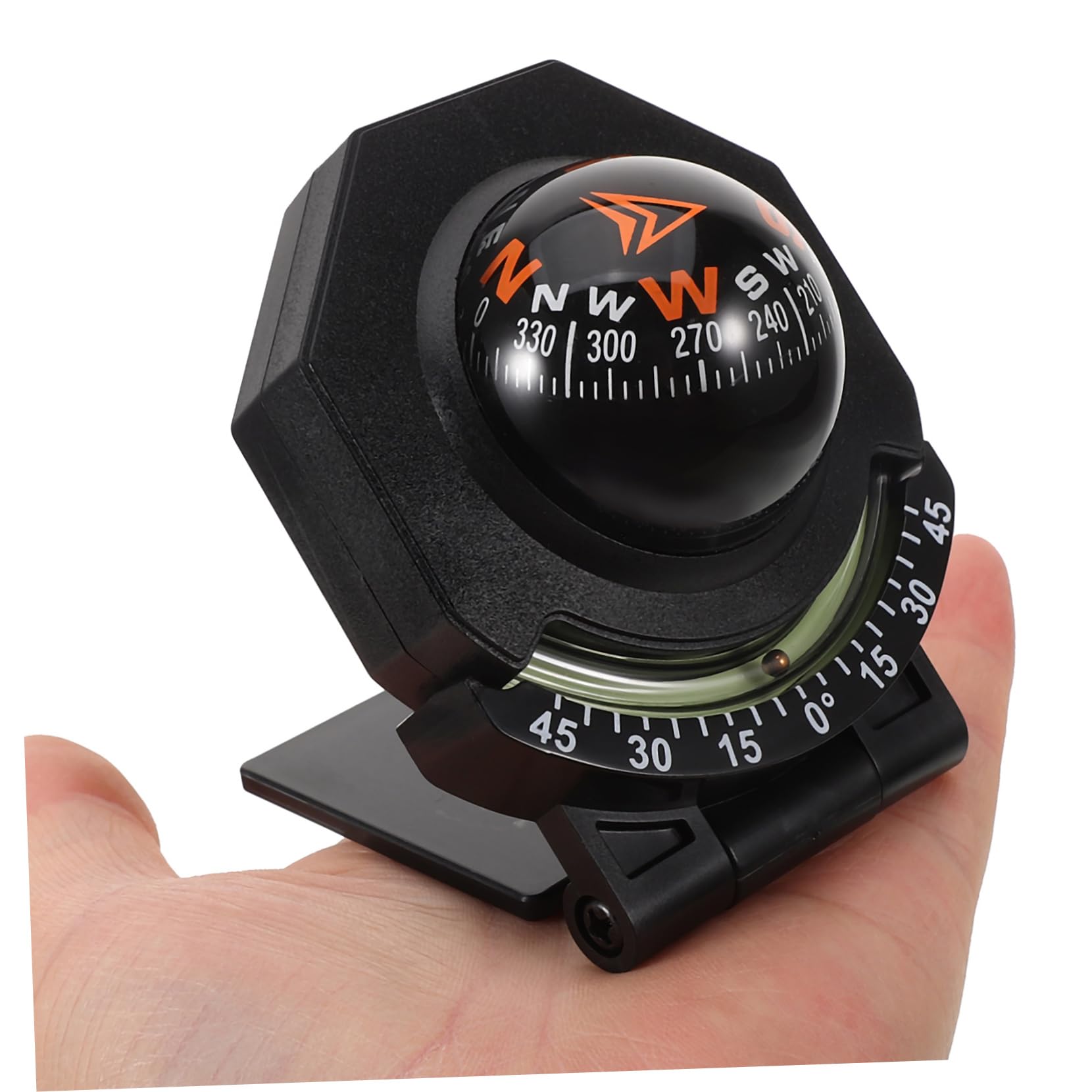PartyKindom New 2-in-1 Car Compass Slope Gauge Marine Compass Dash Mount Accurate Navigation and Portability