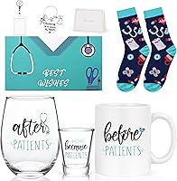 Futtumy Nurse Gifts Set: Before Patients 11oz Mug, After Patients 17oz Wine Glass & 2oz Shot Glass - Funny Appreciation for Nurses, Doctors, Dentists