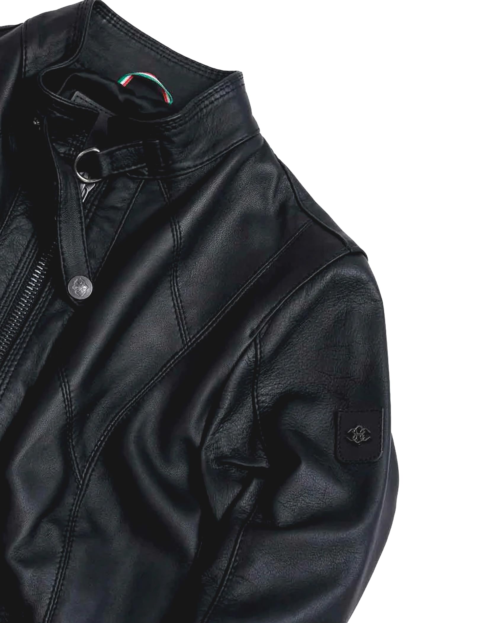 BARONE giubbotto pelle donna nera, giubbotto primaverile donna in vera pelle, giacca di pelle nera Made in Italy giacca moto SOFIA