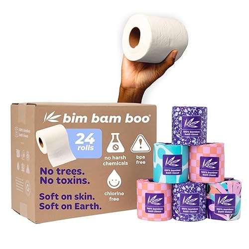 Bim Bam Boo 100% Bamboo Organic Chemical-Free Bulk Toilet Paper,
