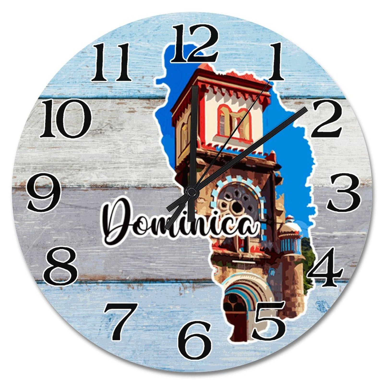 Horloge murale Dominique silencieuse en bois pour salon