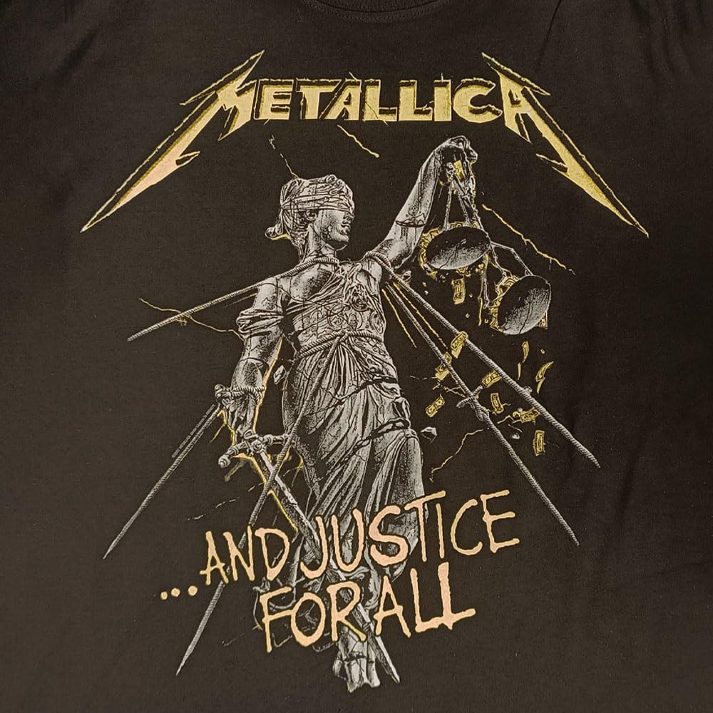 Metallica T-shirt And Justice for all. Oficjalna koszulka rockowa z zespołu Heavy Metal, koszulka unisex dla dorosłych chłopców.