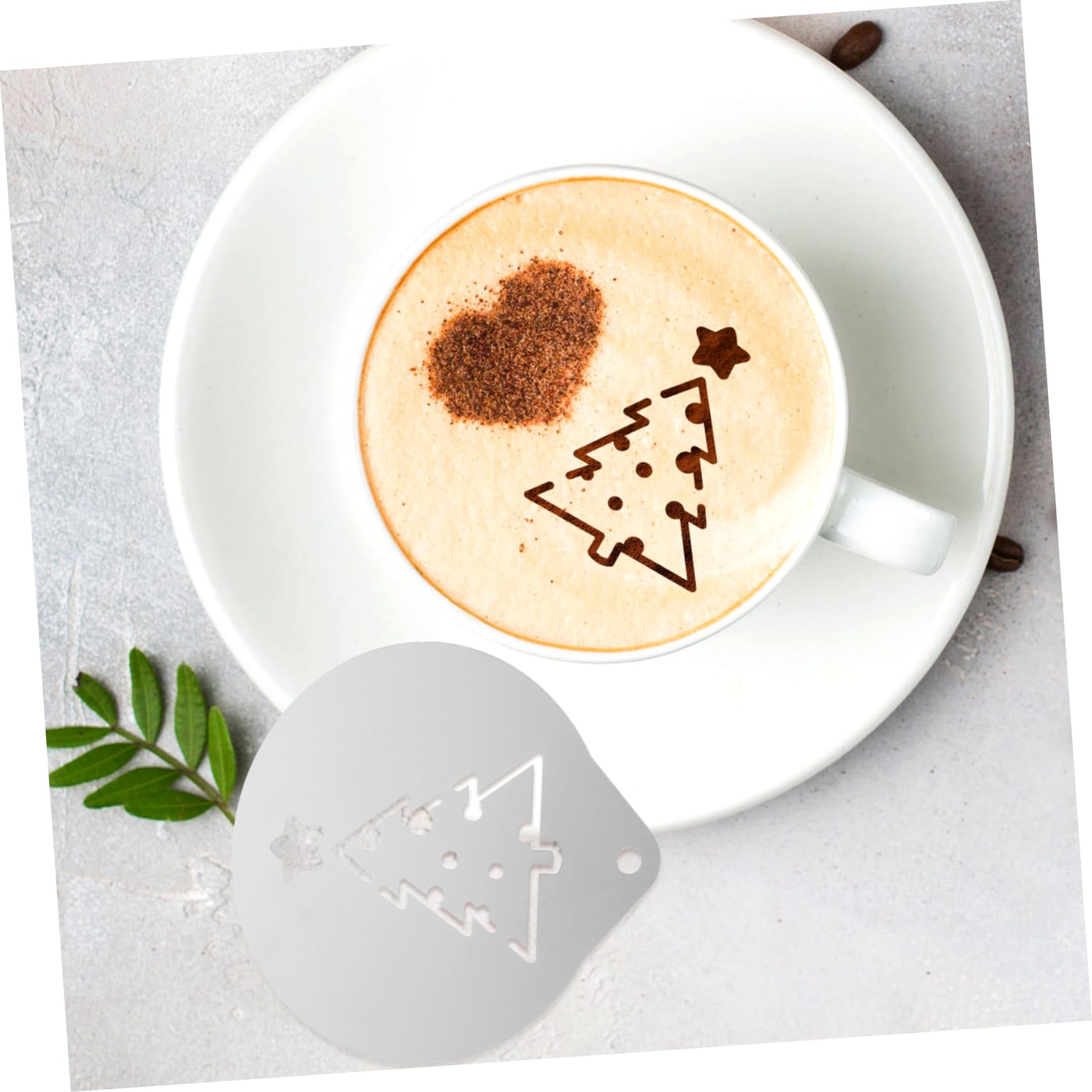 Ciieeo 3juegos Plantillas De Café Inoxidable Para Decoración De Latte y Cappuccino Moldes Reutilizables Para Arte De Leche Fácil De Limpiar y Usar