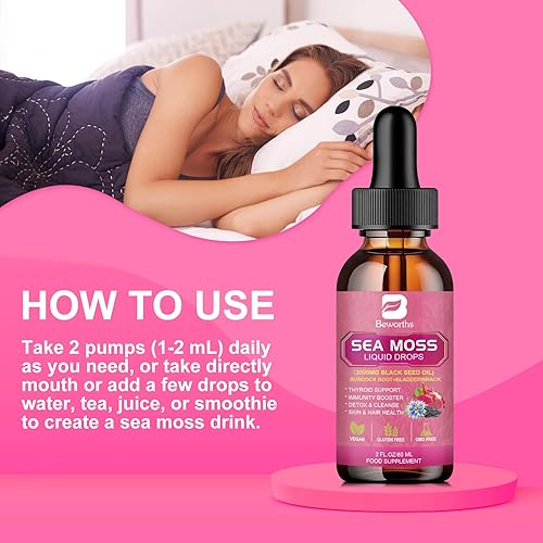 Miniatura 8 de Aceite de semilla negra y musgo marino - Jarabe de saúco  Suplementos de quercetina de zinc con gota líquida de saúco negro