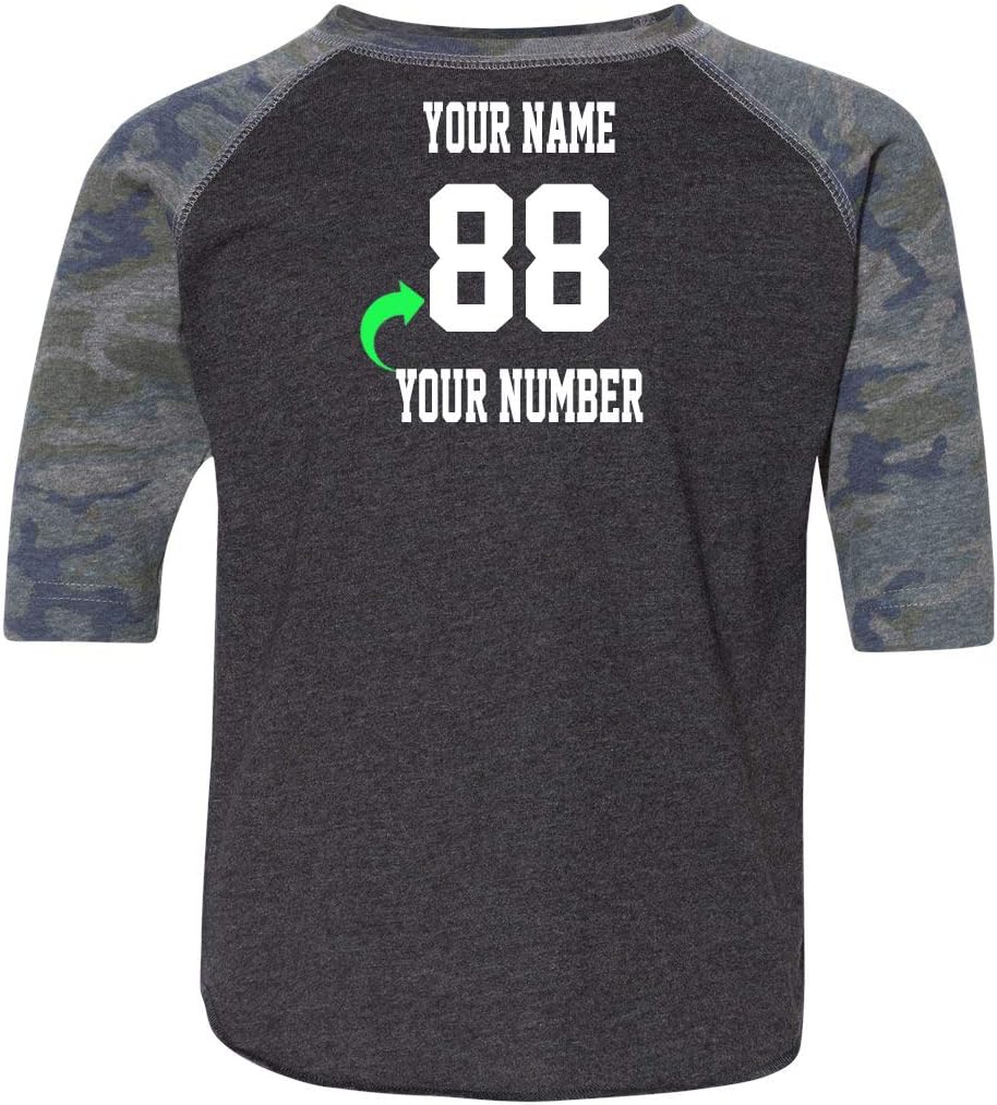 Customized Toddler Baseball Raglan Tee Personalized with Name and Team Number
