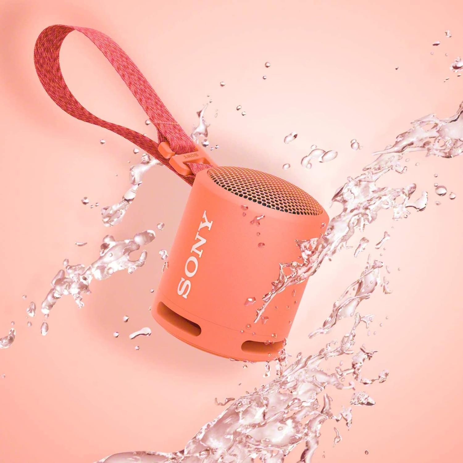 Sony SRS-XB13 EXTRA BASS Wireless Bluetooth Portable Lightweight Compact Travel Speaker, IP67 Waterproof & Durable for Outdoor, 16 Hour Battery, USB Type-C, Removable Strap, & Speakerphone, Coral Pink - Image 7