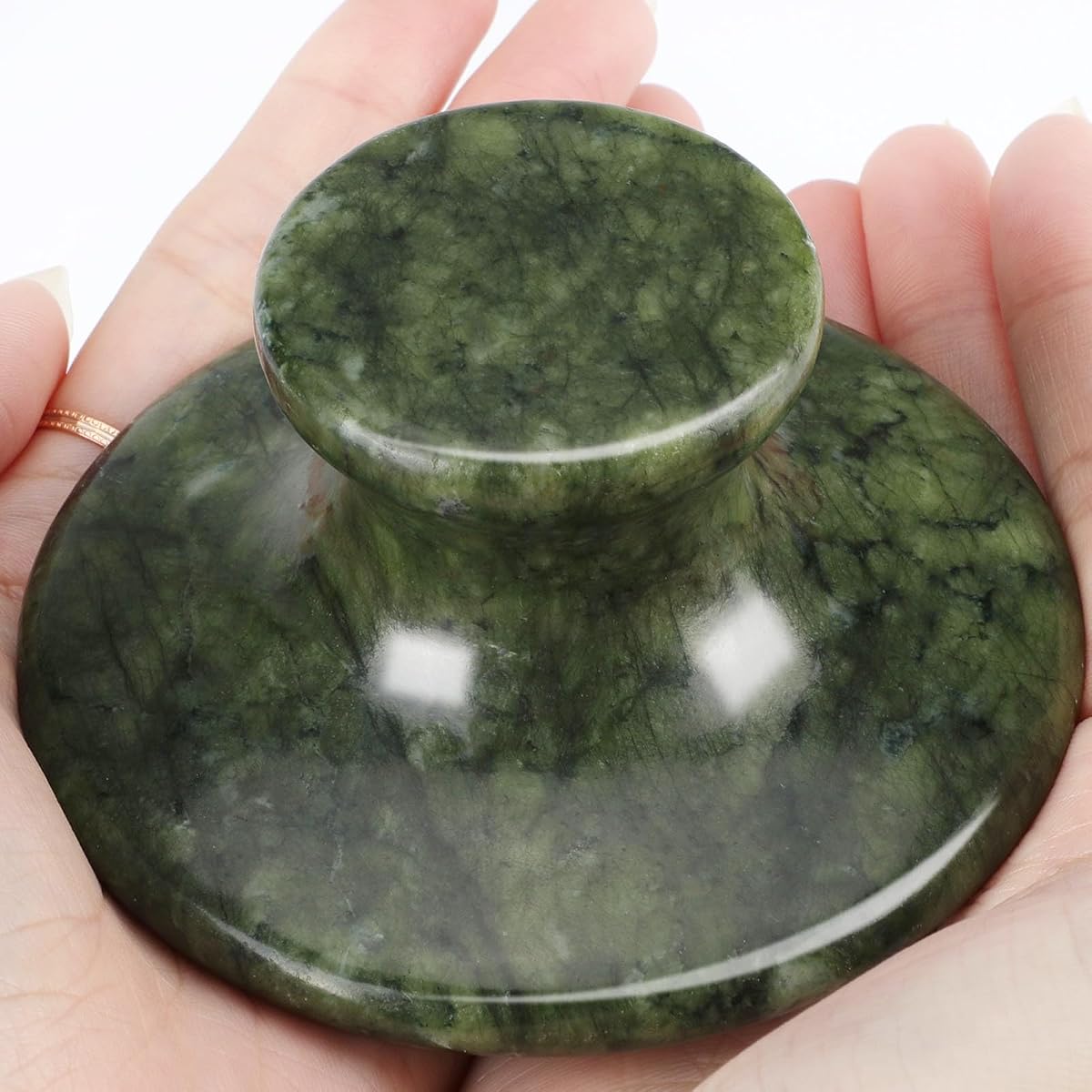 Gemshan Piedra de masaje, rocas calientes naturales de 3.5 pulgadas, herramienta de masaje corporal Gua Sha para masaje de celulitis, drenaje linfático, aliviar la tensión y el dolor muscular