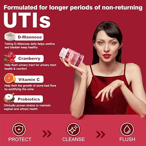 Miniatura 4 de ZEBORA Salud del tracto urinario para mujeres, probióticos vaginales para mujeres, salud digestiva y equilibrio del pH, suplementos de manosa D con