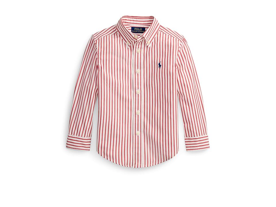 Polo Ralph Lauren Kids Plaid Cotton Poplin Shirt (Toddler/Little Kid) Boy's Clothing Nantucket Red/White : 3T Toddler
