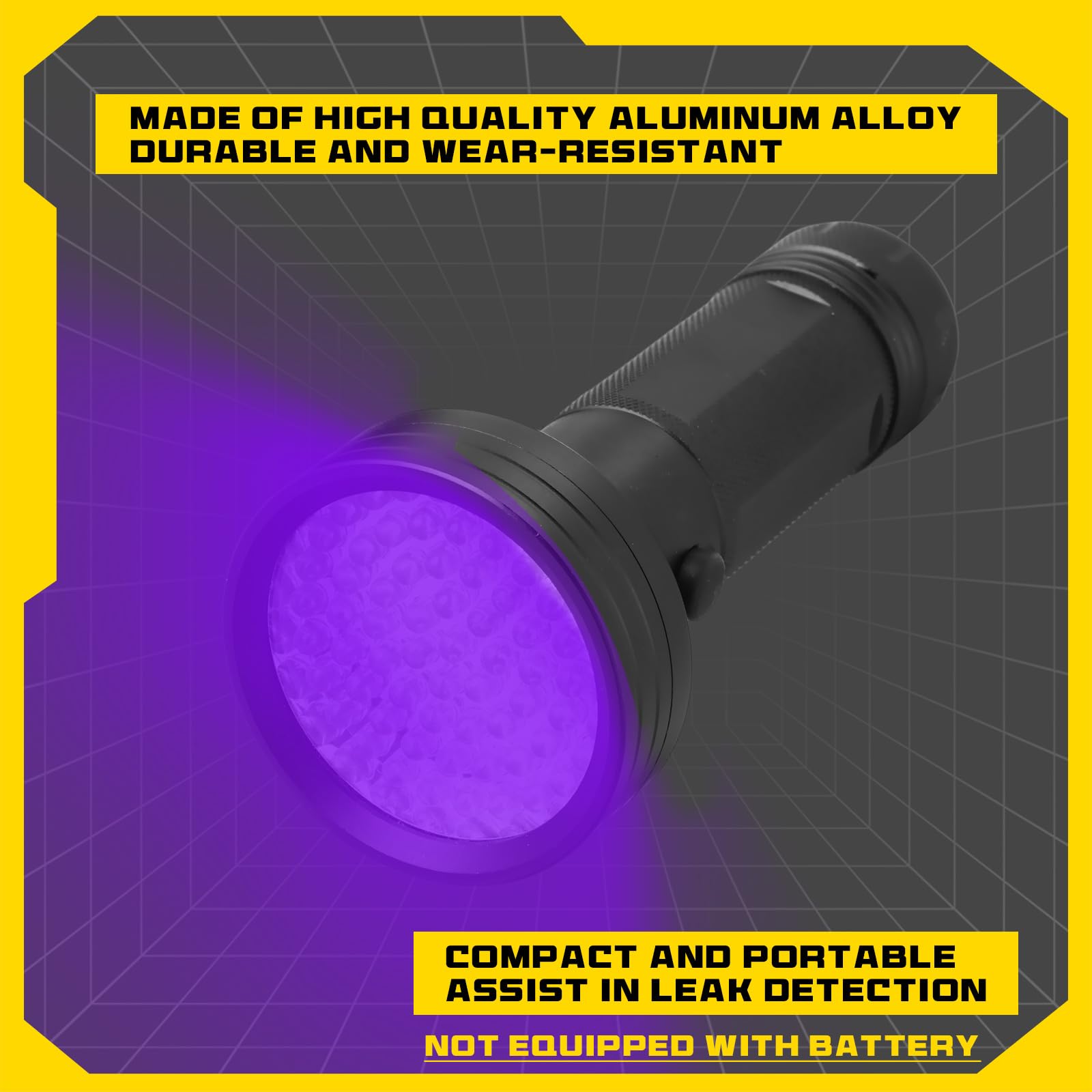 Glooglitter Herramienta de detección de fugas de aire acondicionado automático WJL-6000, detector de fugas de refrigerante con linterna UV y gafas protectoras UV amarillas para aire acondicionado HVAC