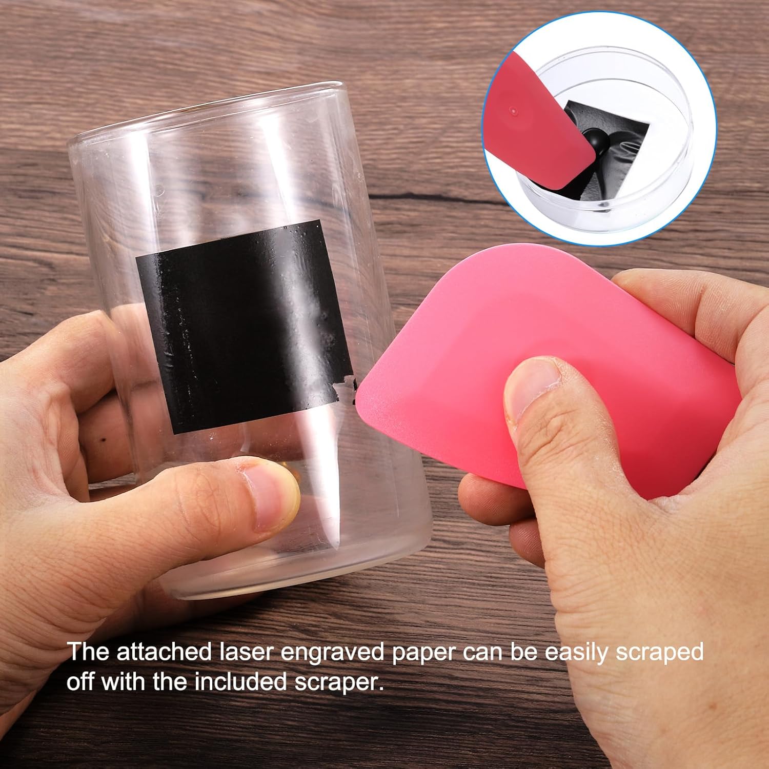 PATIKIL 15.3x10.4 Inch Laser Engraving Paper, 2 Pcs Laser Engraving Marking Color Paper with Blue Scraper for Fiber Laser Marking and Engraving on Metal Ceramics Glass, Army Green