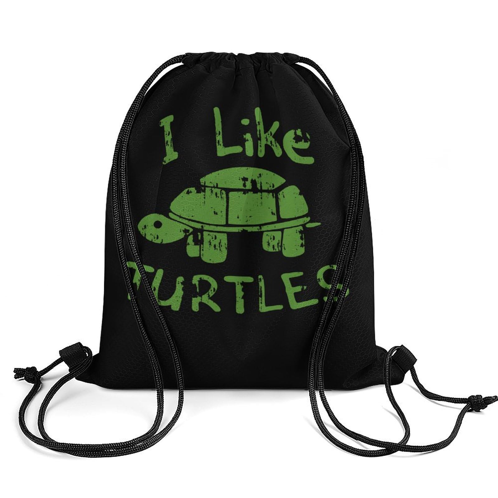 I Like Turtles Drawstring Backpack Durable Sport Gym Bags Daypack for Men Women 35 * 42cm