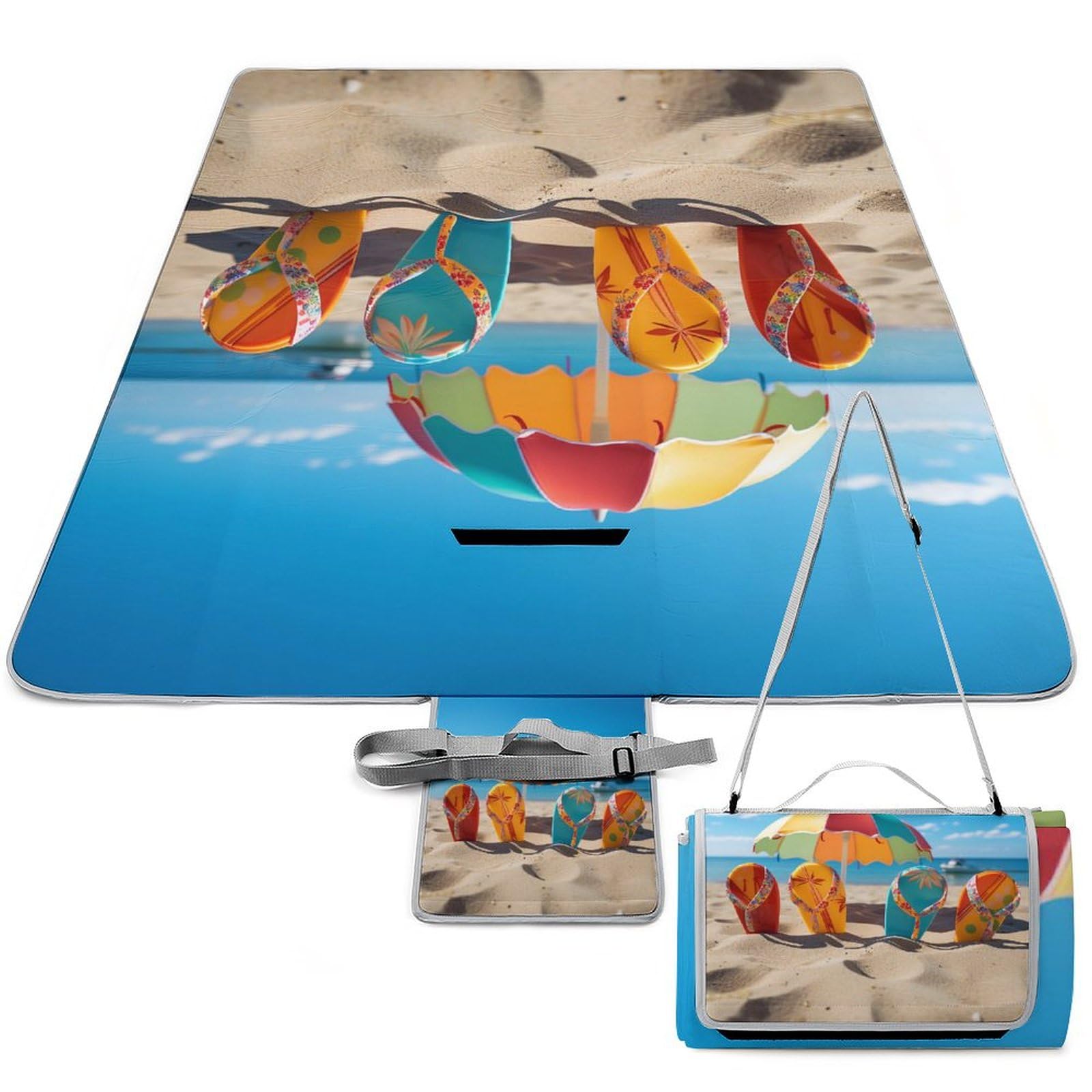 Tapis d'extérieur imperméable pliable et lavable en machine pour pique-nique