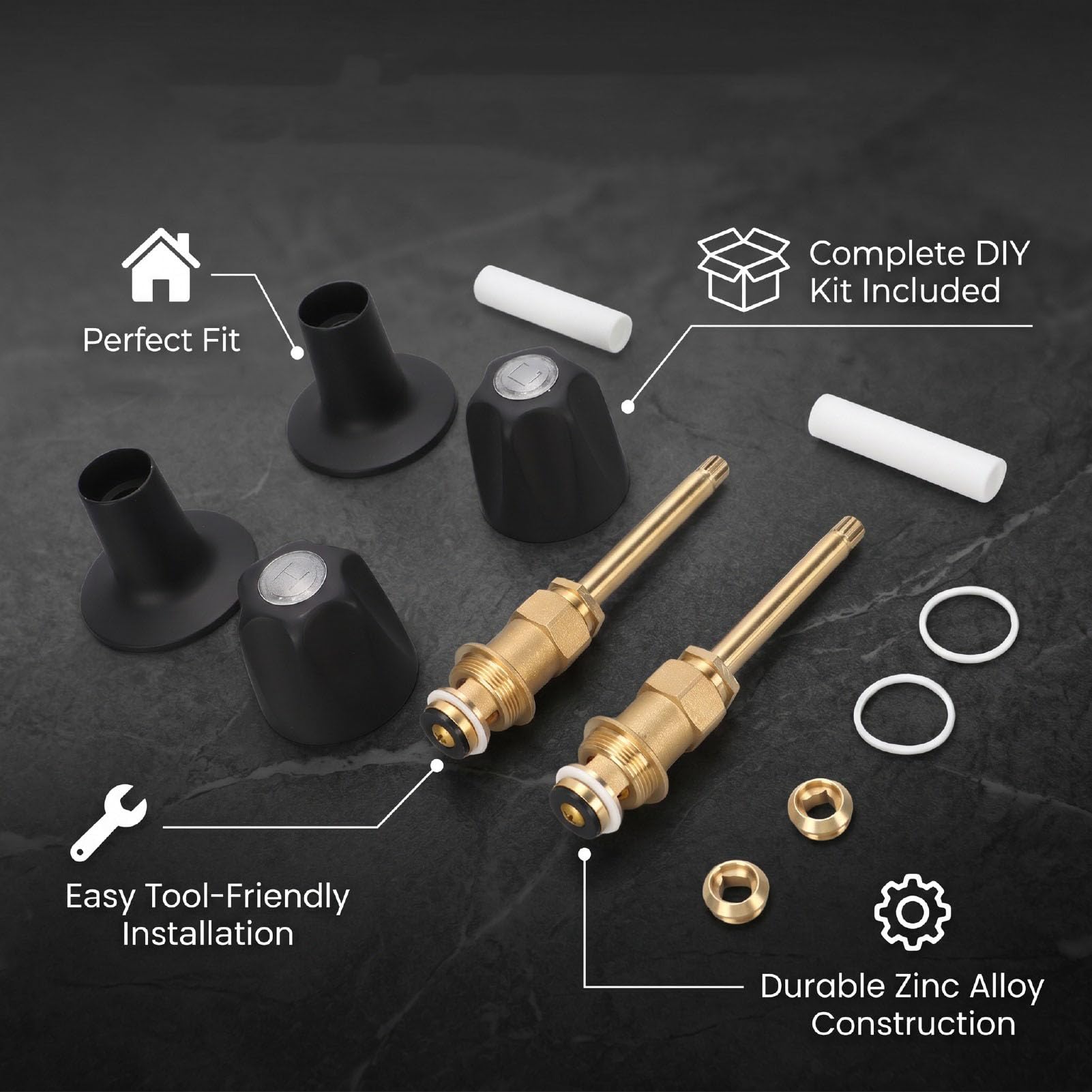 ASHATA 2 Set Rubinetti Doccia Kit Ricambio per Maniglie Rubinetteria