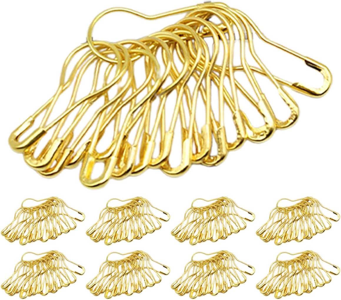 1000pcs Gold Metal Safety Pins Bulb Gourd Shape Sewing Pins for Clothing Diaper Kilts Crafts DIY Tailoring Accessories