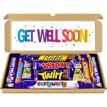Get Well Soon Gift - Chocolate Hamper, Letterbox Chocolate Gift Box of 10 Fullsize Dairy Milk Chocolate bars, Ideal Gifts For Women & Gifts For Him Get Well Soon