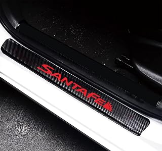 4pcs Replacement for Hyund Santa FE Car Door Sill Protector stickers, Car Door Edge Guards Protectors, Carbon Fiber Leather Front Rear Door Sill Scuff Plate Guard Car Door Protector Decorative Sticker
